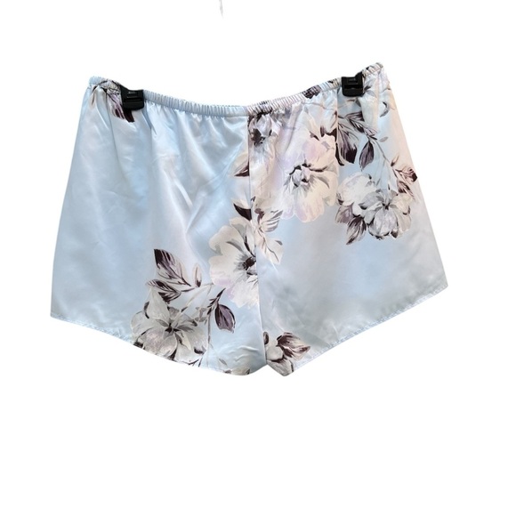 2 piece Blue Floral Lace Trim Intimates Camisole Top with Shorts Size M - Picture 2 of 6